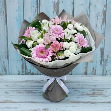 Букет цветов из:  Герберы, Альстромерии и Хризантемы #REPLACE_PRED# Заокском