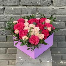 Цветочная композиция из Розы в коробке в Заокском