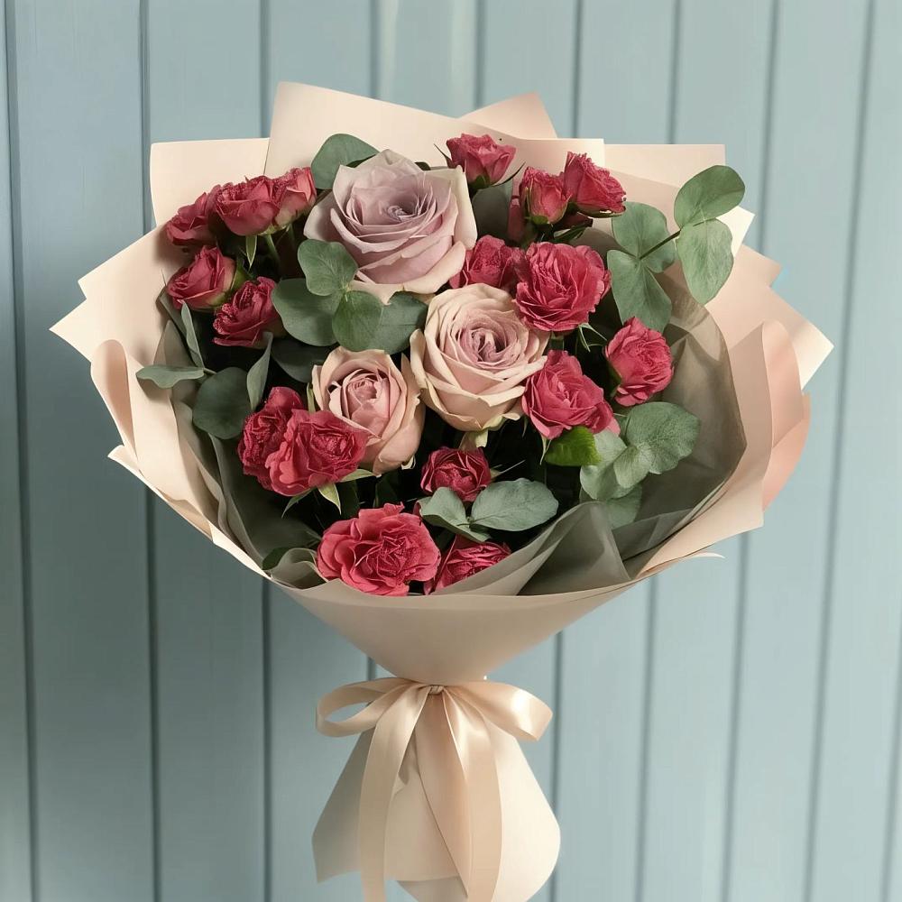 Букет цветов из: Гвоздики и Розы в Заокском