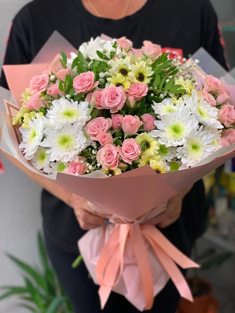 Букет цветов из: Розы и Хризантемы в Заокском