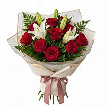 Букет цветов из:  Лилии и Розы #REPLACE_PRED# Заокском