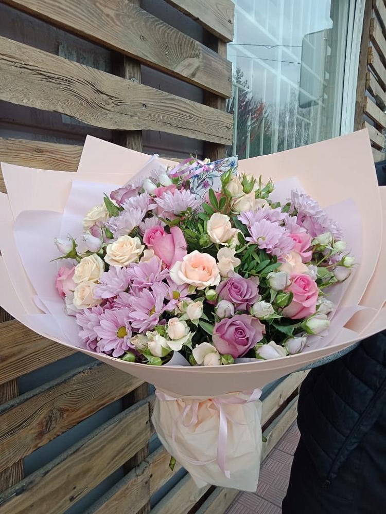 Букет цветов из: Розы и Хризантемы в Заокском