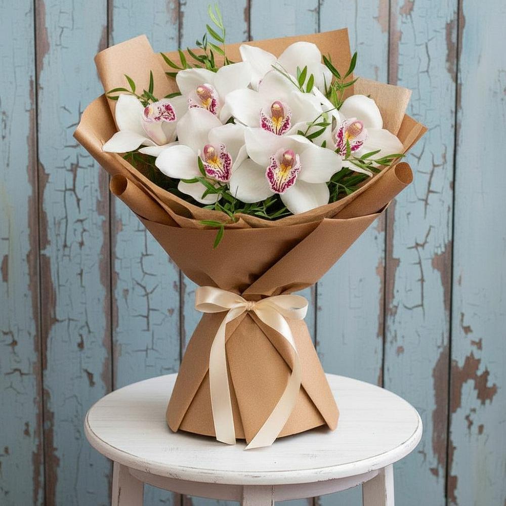 Букет цветов из: Орхидеи и Розы в Заокском