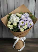 Букет цветов из:  Хризантемы и Розы в Заокском