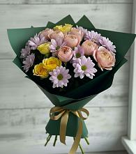 Букет цветов из:  Хризантемы и Розы #REPLACE_PRED# Заокском