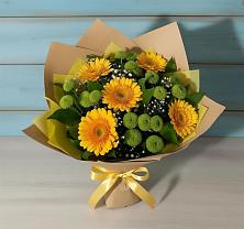 Букет цветов из:  Герберы и Хризантемы в Заокском