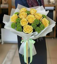 Букет цветов из:  Хризантемы и Розы в Заокском