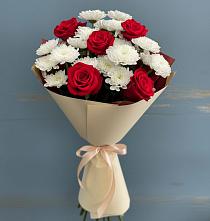 Букет цветов из:  Розы и Хризантемы в Заокском