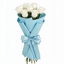 Букет 7 белых роз Проуд в Заокском