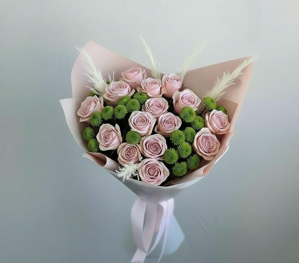 Букет цветов из: Розы и Хризантемы в Заокском