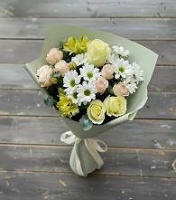 Букет цветов из:  Альстромерии, Розы и Хризантемы в Заокском
