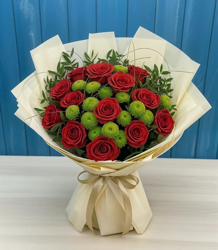 Букет цветов из: Розы и Хризантемы в Заокском