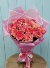 Букет 15 Розовых роз Равель в Заокском