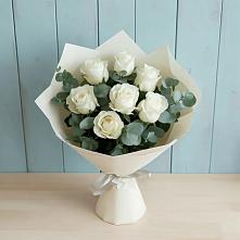 Букет Белые розы в Эвкалипте #REPLACE_PRED# Заокском
