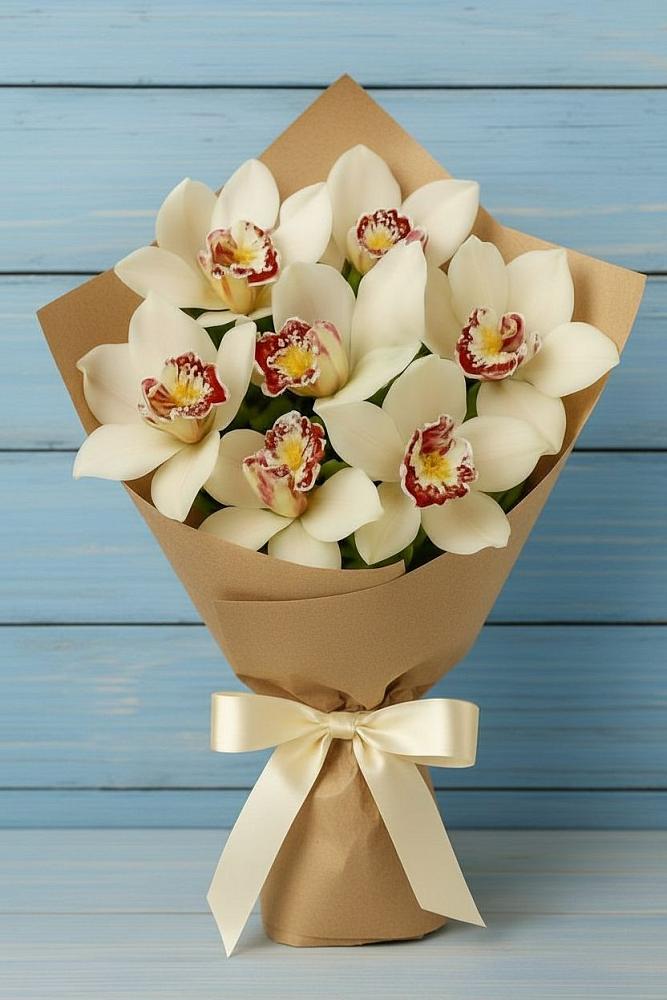 Букет цветов из: Орхидеи и Розы в Заокском