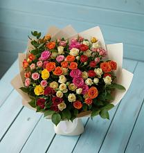 Букет Микс из разноцветных кустовых роз #REPLACE_PRED# Заокском